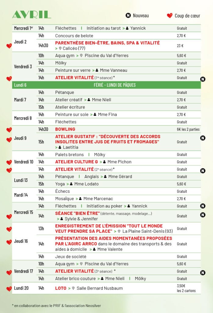 programme mDA yerres 2026