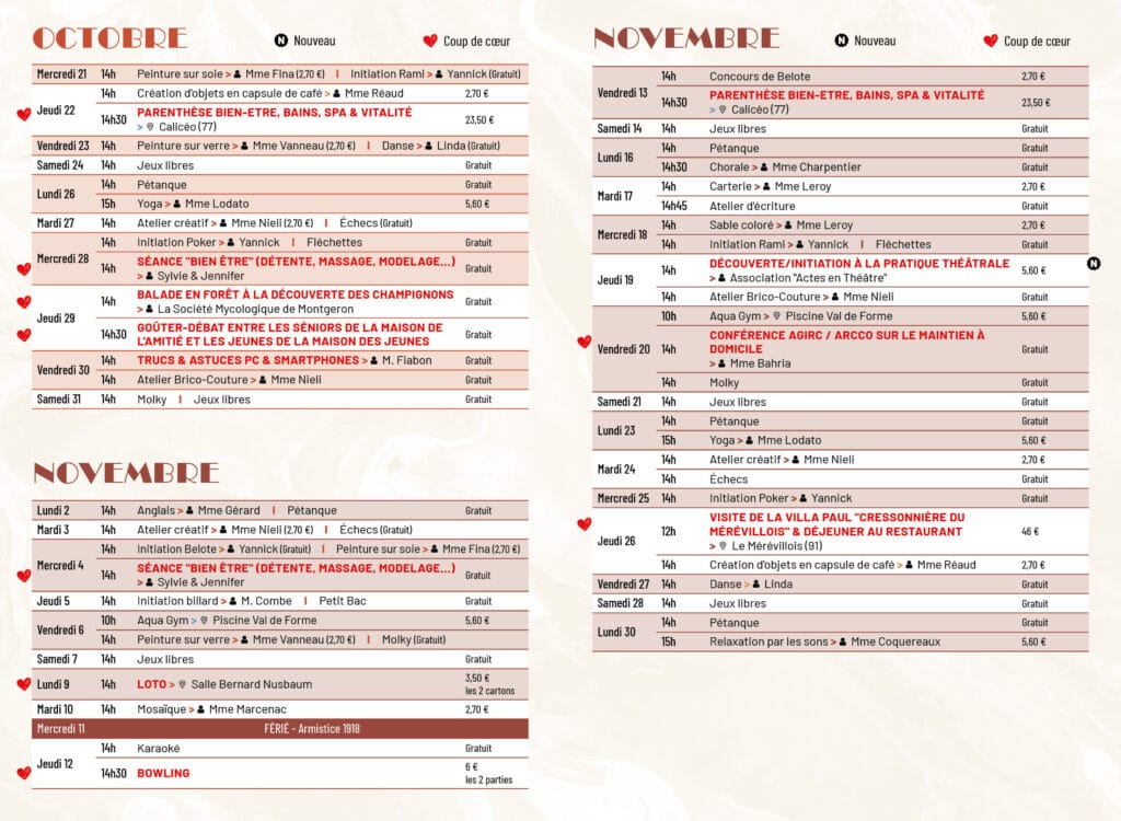 programme MDA septembre 2026 Yerres