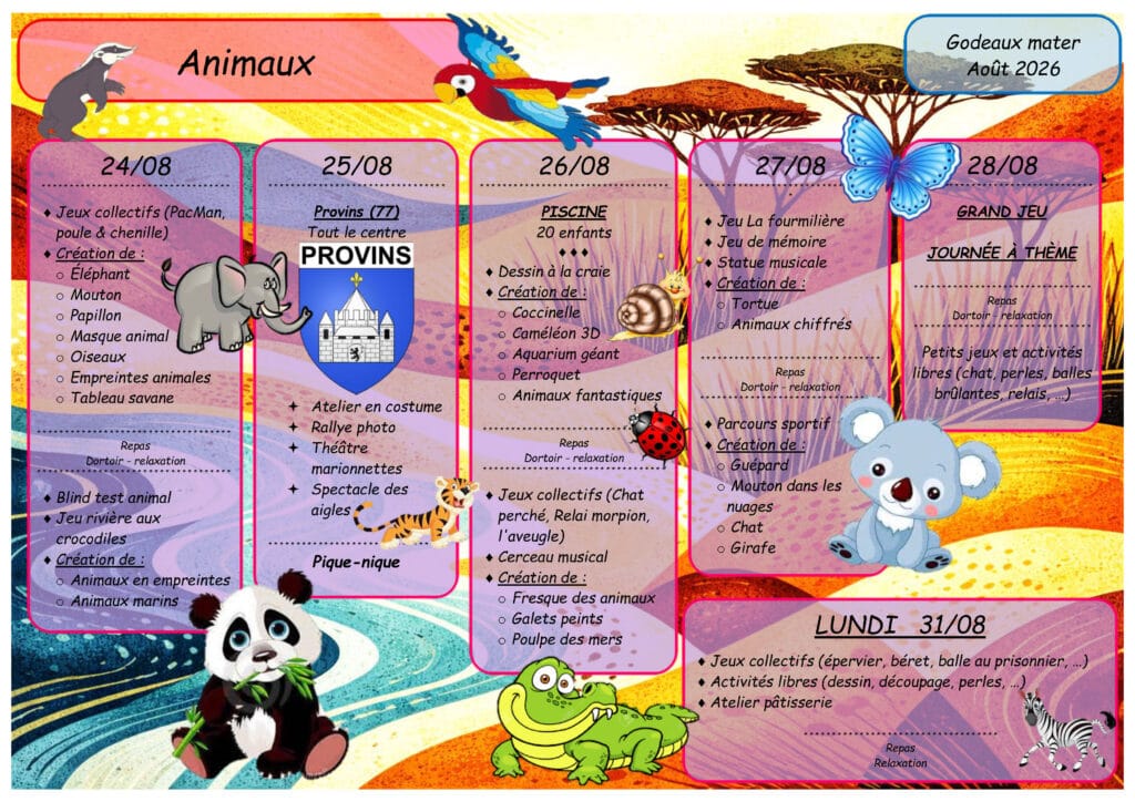planning Godeaux été 2026 yerres