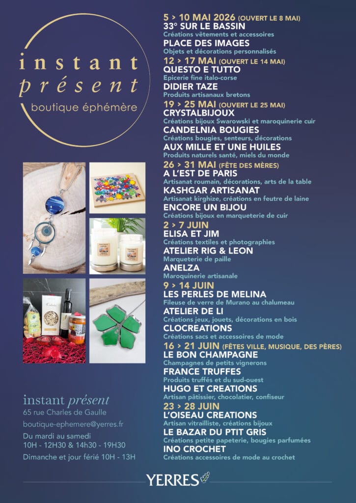 boutique éphémère mai juin 2026