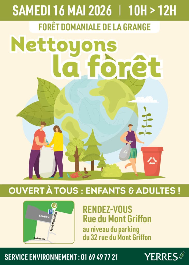 affiche 2026 nettoyons la forêt à yerres