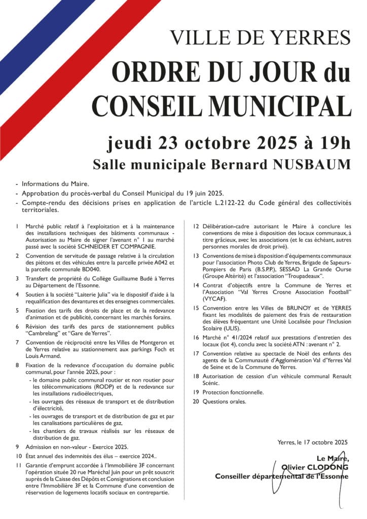 convocation CM 23 octobre 2025