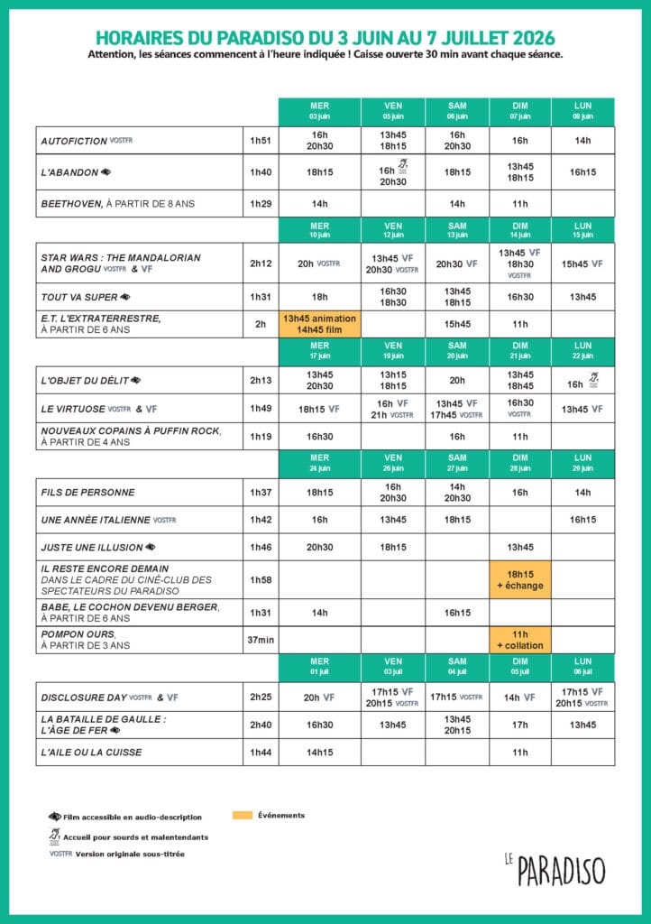 programme paradiso yerres juin 2026