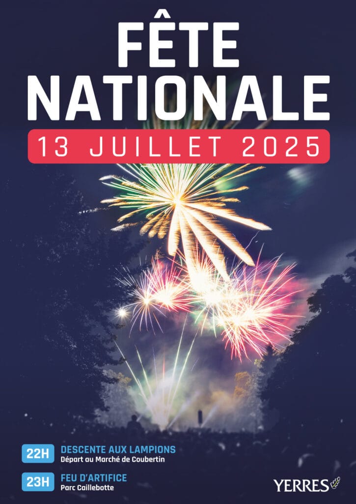 affiche avec un feu d'artifice