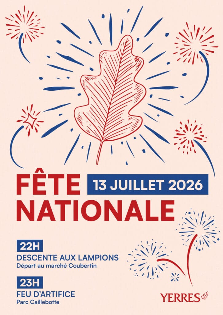 affiche feu d'artifice 14 juillet 2026