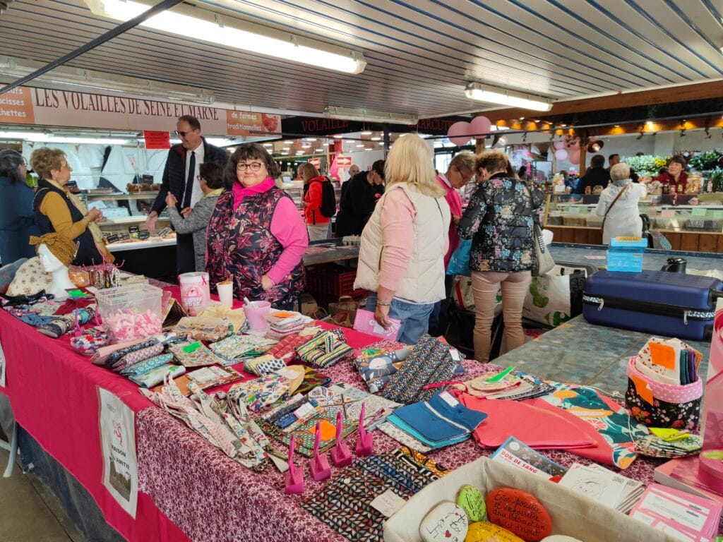 stand octobre rose 2023 marché de Yerres
