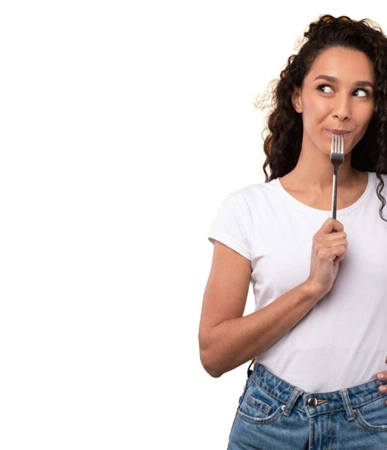 woman with fork