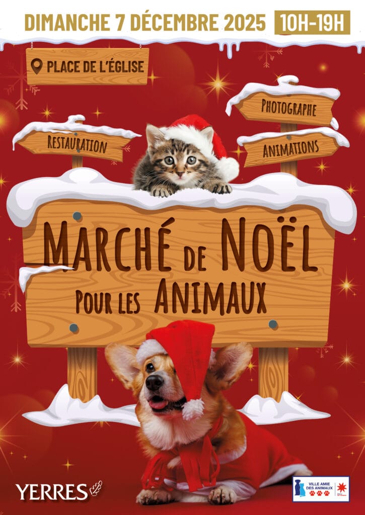 affiche marché de noël des animaux 2025