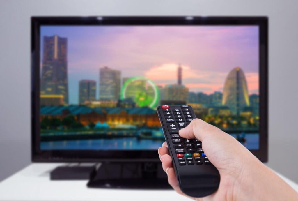 télécommande avec télévision