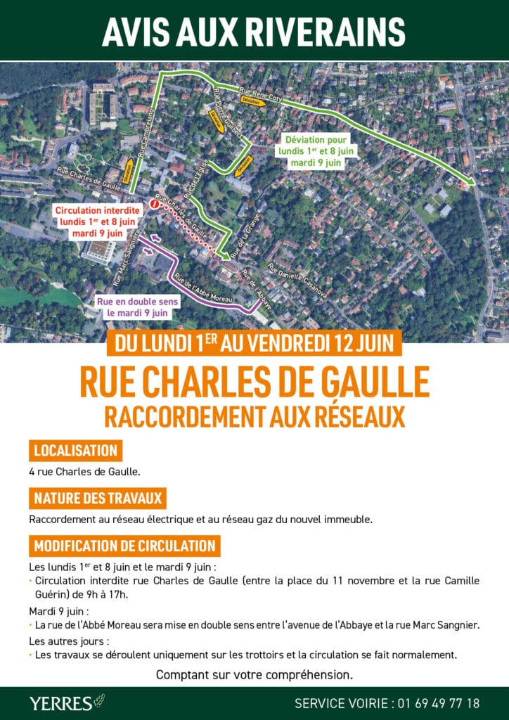 travaux rue charles de gaulle 2026