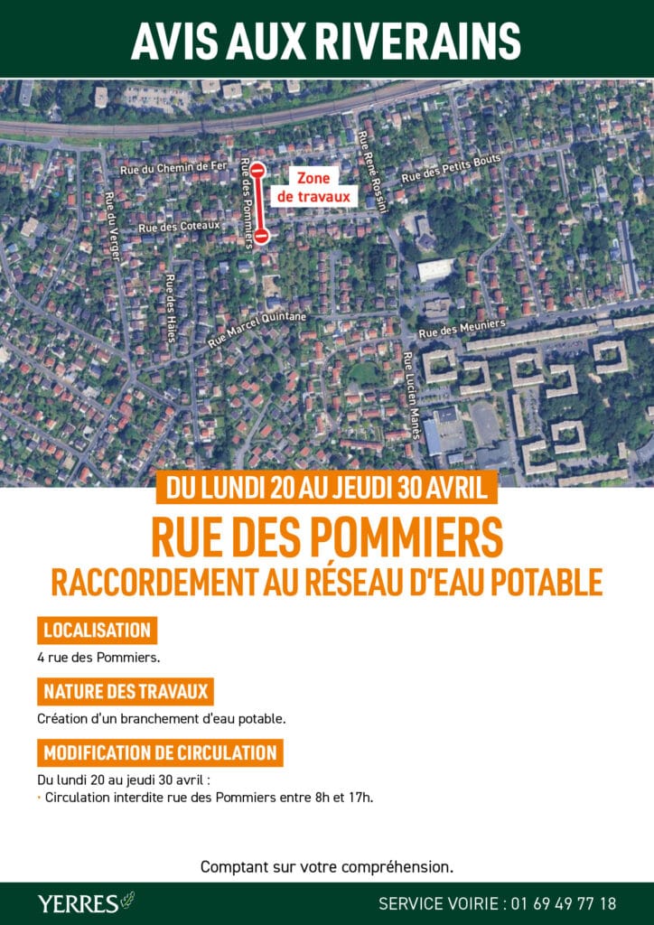 rue des pommiers yerres 2026 travaux