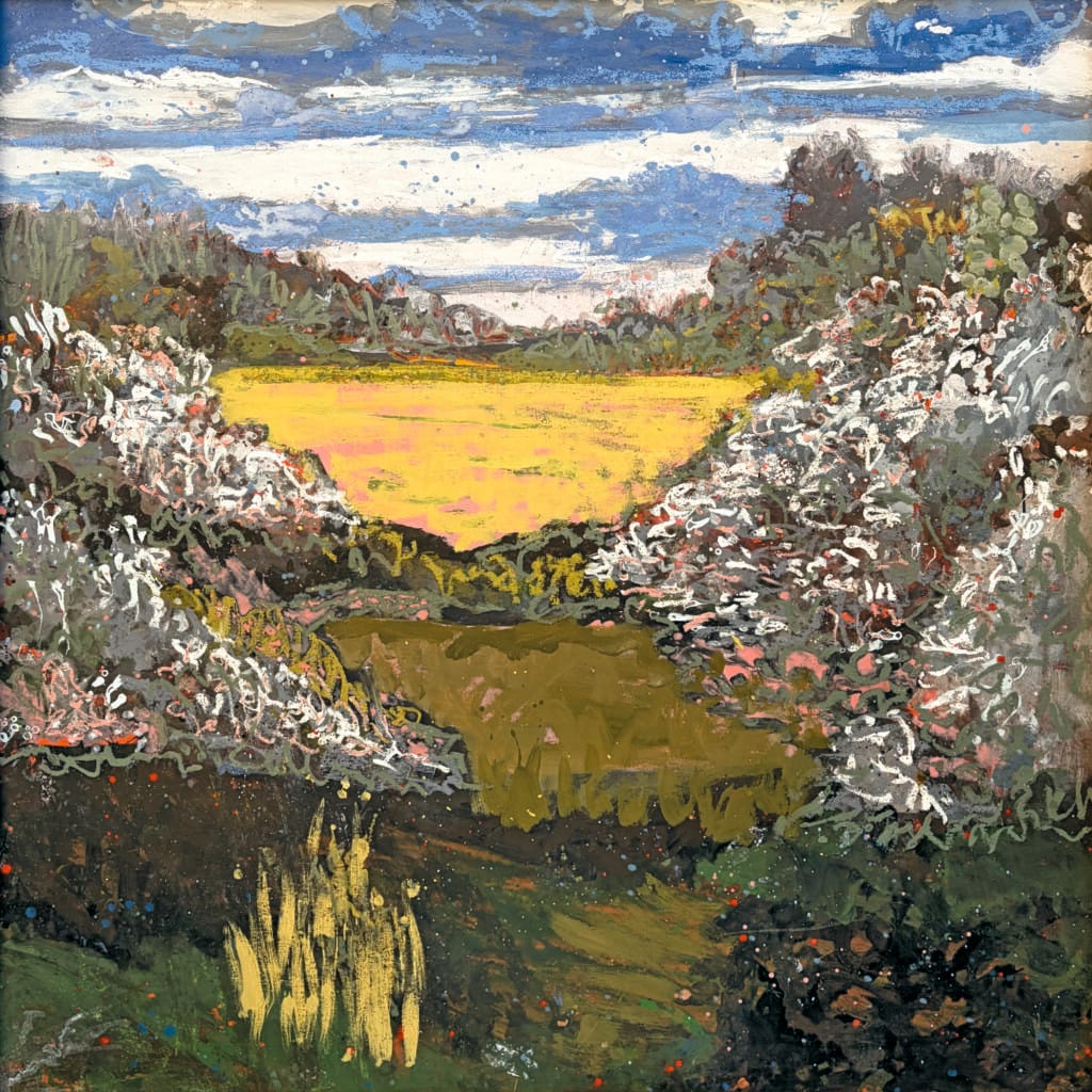 Charlotte de Maupeou (née en 1973) La Vallée Mai 2023 Tempera et huile sur bois 150 x 150 cm Collection de l’artiste © Agathe Occhipinti