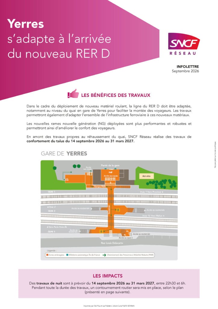 Lettre sncf travaux 2026 Yerres