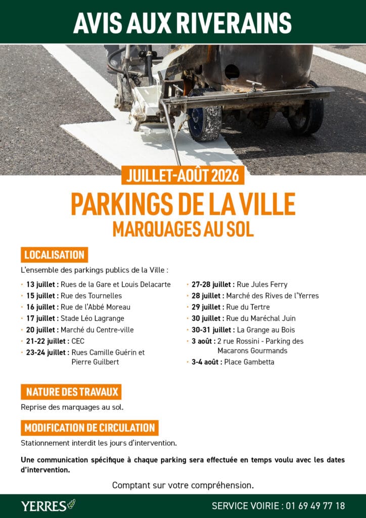 avis riverain marquage parking