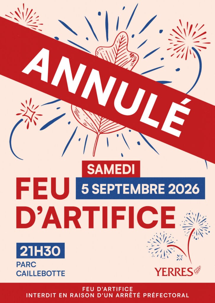 feu d'artifice annulé yerres 2026