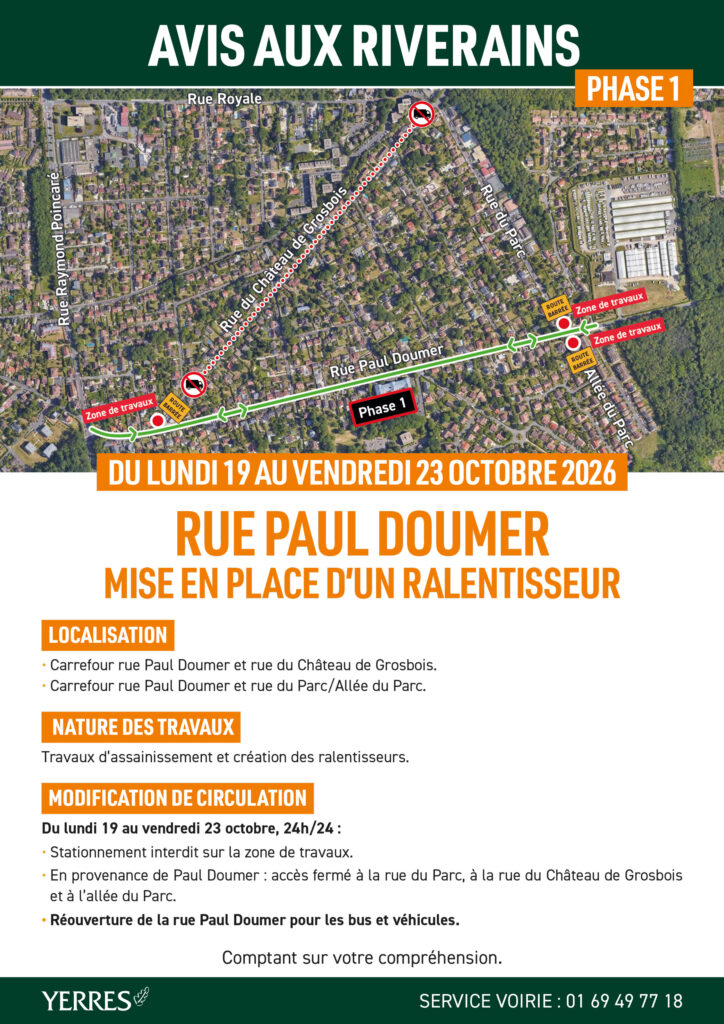travaux doumer du 19 au 23 octobre