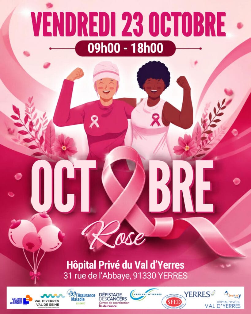 affiche octobre rose 2026 hopital val d'yerres